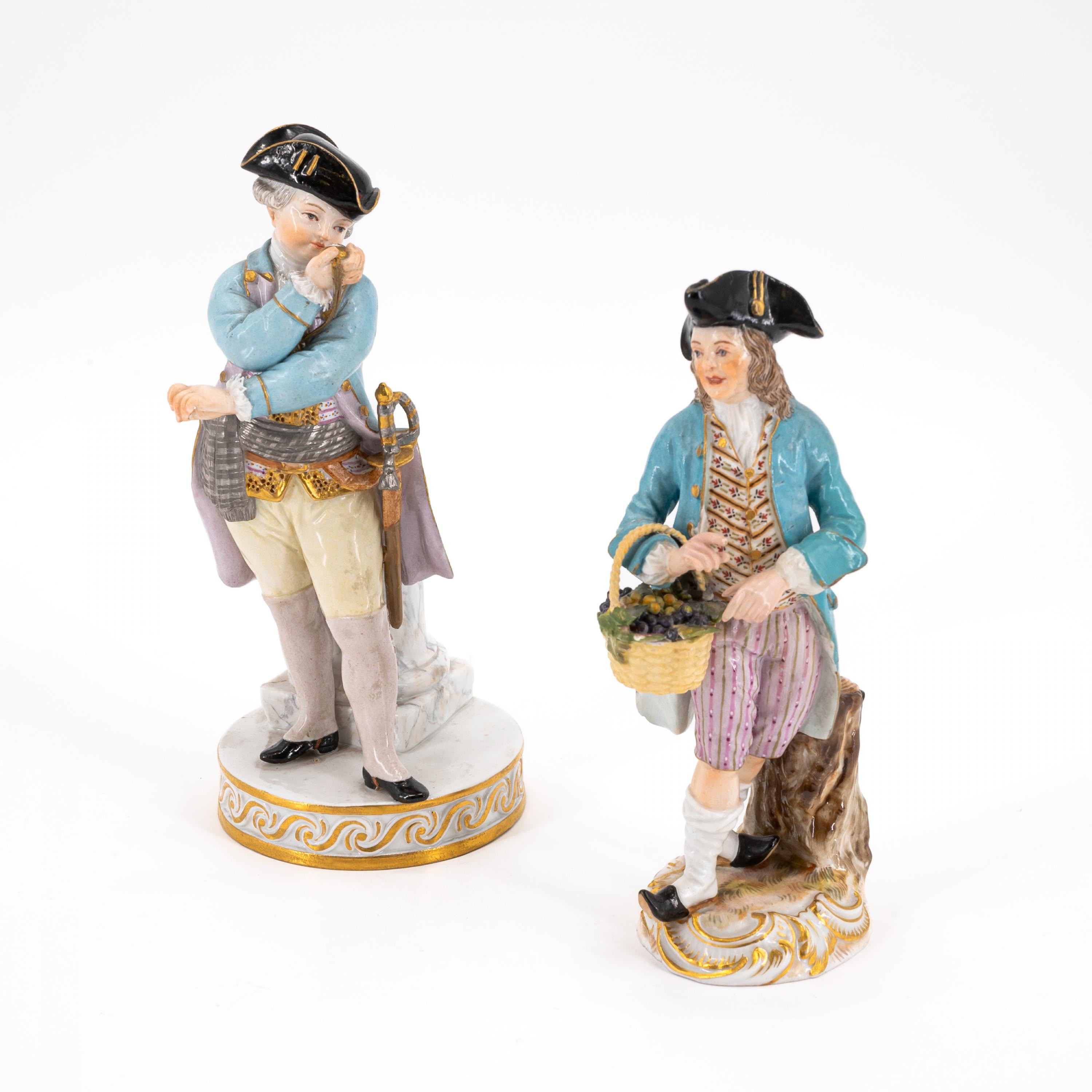 Decorative Art Meissen'Gärtner mit Trauben' und 'Soldat mit