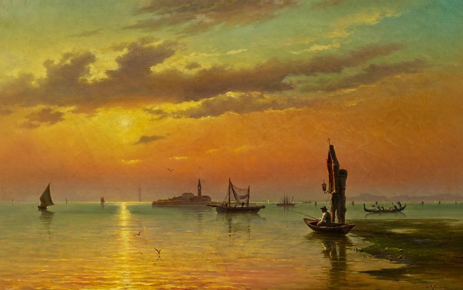 Abendstimmung in der Lagune vor Venedig