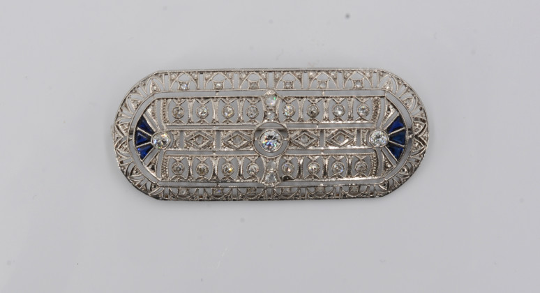 Diamant-Saphir-Brosche