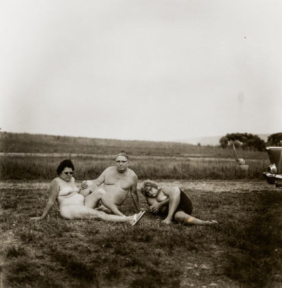A family one evening in a nudist camp, PA