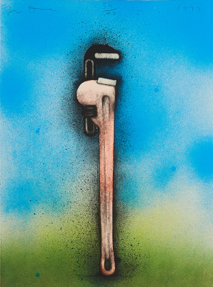 Bid red wrench in a landscape (Aus: Hommage á Picasso)