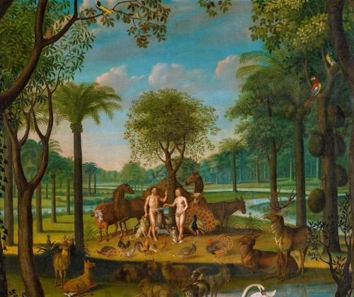 Adam and Eve in the Paradise Garden, Surrounded by Animals