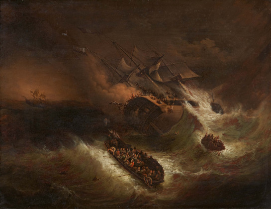 Der Untergang des Ostindienfahrers Kent auf dem Weg nach Kalkutta im Golf von Biskaya am 01. März 1825