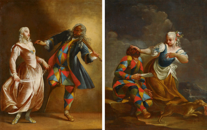 Harlequin Expelled by his Mistress; Harlequin as Musical Master