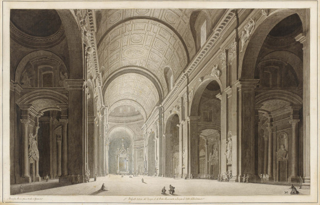 View into the Interior of St. Peter's Basilica in Rome