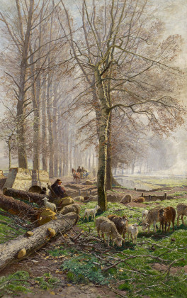 Shepherd in Spring at the Grafenberger Allee near Düsseldorf