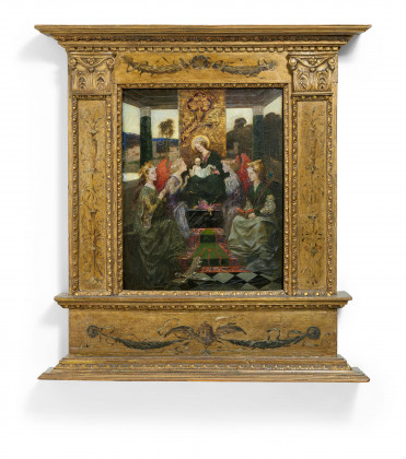 Anbetung des Kindes mit der Heiligen Katharina und Barbara