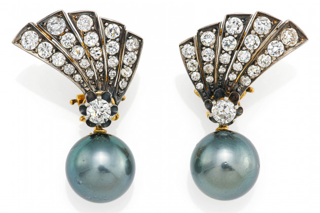 Diamond-Pearl-Ear Stud Clips