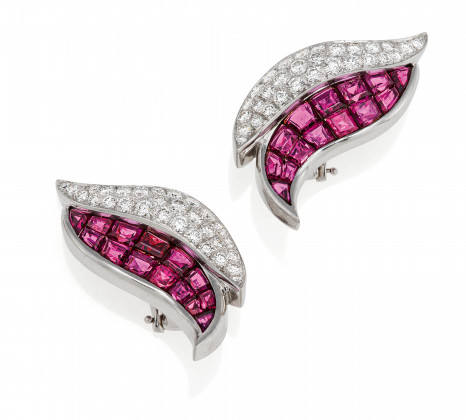 Ruby-Diamond-Ear Clip-Ons