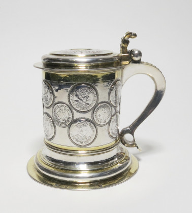 Partially gilt silver Coin-Tankard with gilt interior