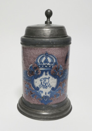 Ceramic tankard with monogramming 'Frederick Wilhelm Rex' in cartouche