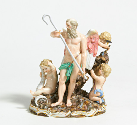 Porcelain group of Saturn with three cupids