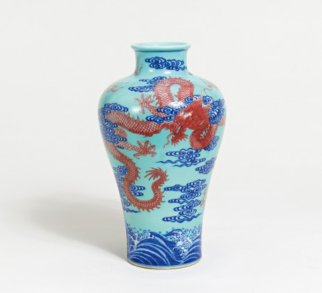 Meiping-Vase mit Drachen in Wolken