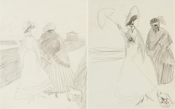 Two Studies of Women with a Monkey