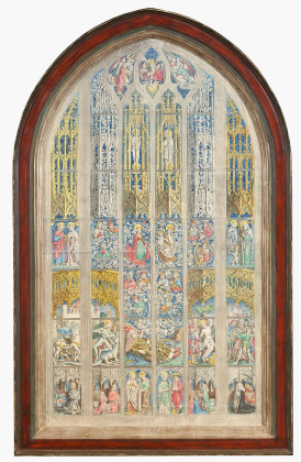 Darstellung des Volckamer Fensters Wurzel Jesse in St. Lorenz zu Nürnberg