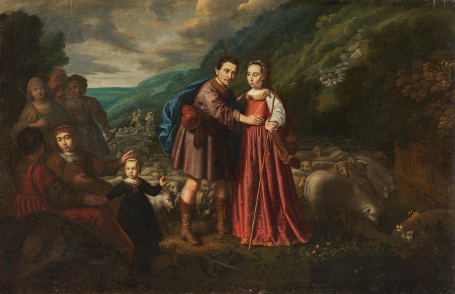 Rebecca und Elizier (Genesis 24:11-21), um 1630