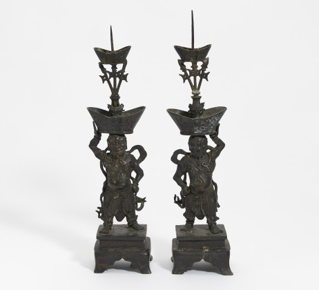 Paar Wächterfiguren als Leuchter