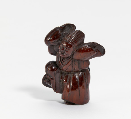 Netsuke: Manzai dancer