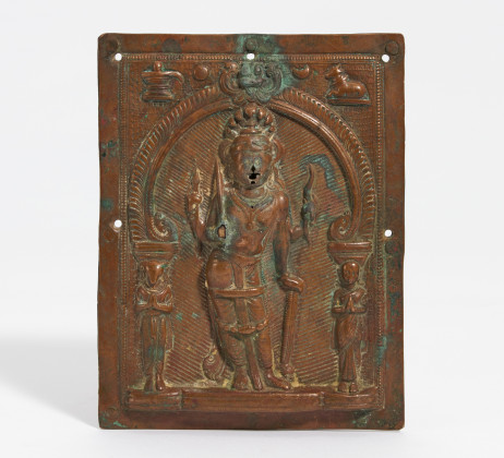 Kussplatte mit vierarmigem Shiva Virabhadra