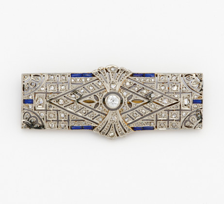 Diamond-Sapphire-Brooch