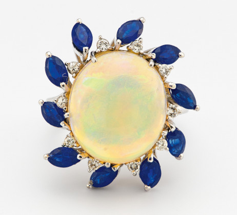 Opal-Saphir-Ring