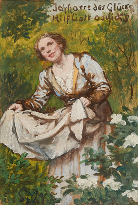 Junge Frau im Garten