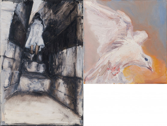 "Upstairs" and Untitled (Dove)