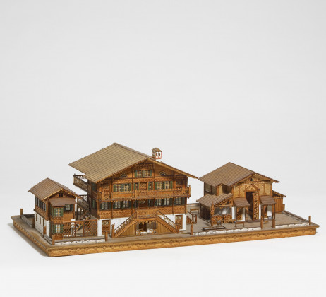 Softwood model of a farmstead
