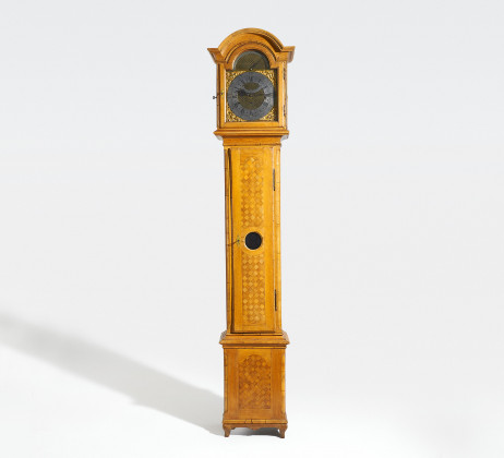 Rococo oak and walnut longcase clock with musical mechanism
