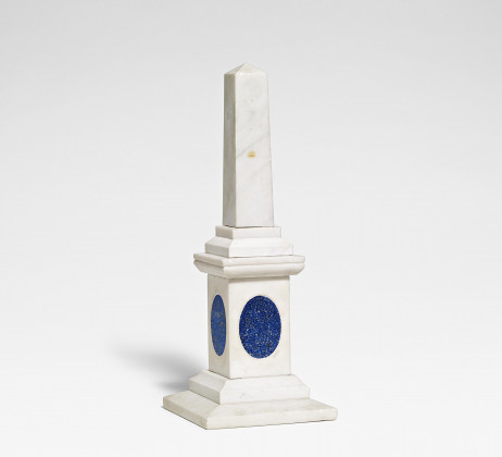 Marble and lapis lazuli obelisk