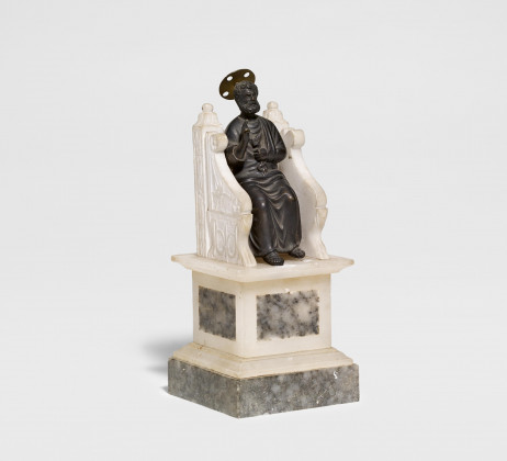 Marble and metal model of St. Peter on the throne