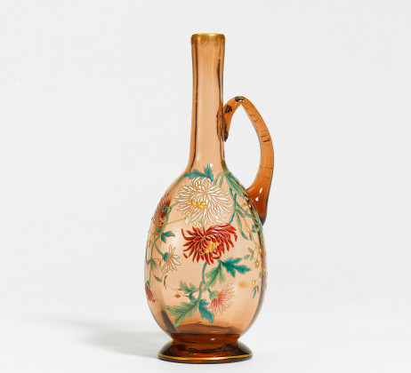 Glass jug with Chrysanthemums