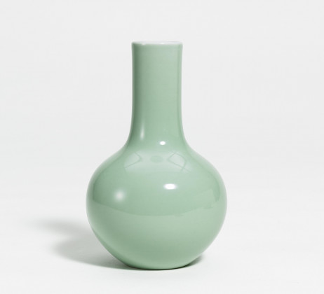 Small monochrome long necked vase