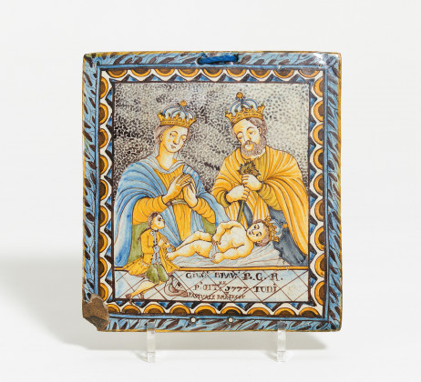 Ceramic tile with depiction of the 