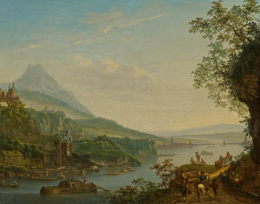 Ideal River Landscape with View of Frankfurt