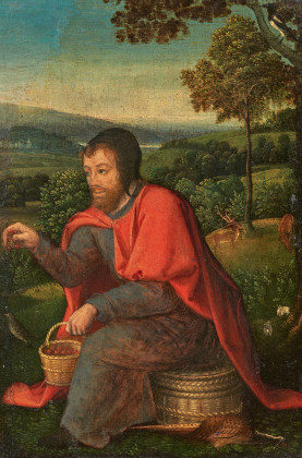 Der Heilige Wigbert (?) mit Tieren