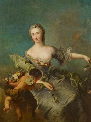 Portrait der Louise Albertine Freifrau von Grappendorf (1729-1753) als Flora