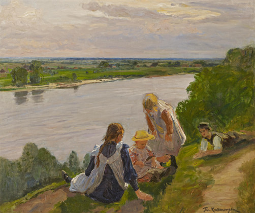 Kindergruppe am Hochufer der Elbe bei Lauenburg