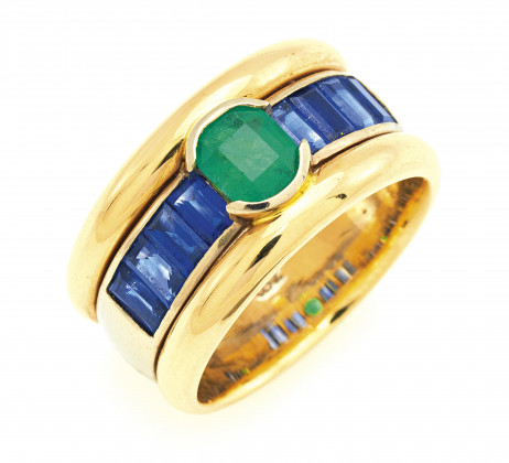 Saphir-Smaragd-Ring