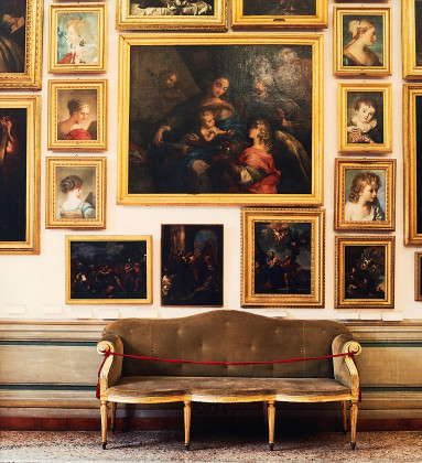 Green Couch with Paintings, Galleria Corsini, Rome