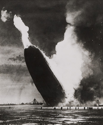 Burning of the Von Hindenburg (later vertical view), 1937
