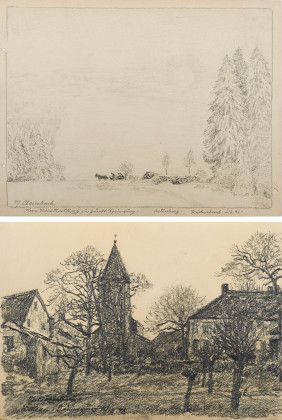 2 Zeichnungen: "Astenberg" und "Wittlaer - Düsseldorf"