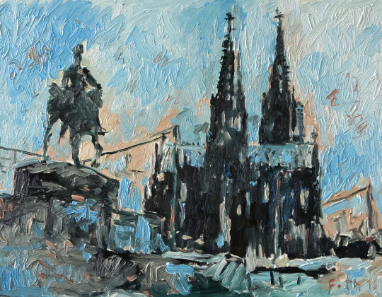 Reiterstandbild König Friedrich Wilhelms IV und Kölner Dom