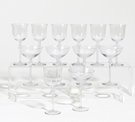 Set of wine and champagne glasses 