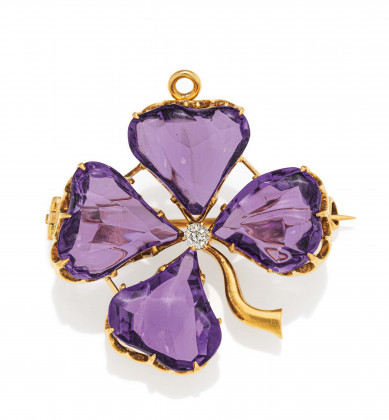 Diamond-Amethyst-Brooch