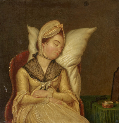Young Lady, Sleeping at the Toilet Table