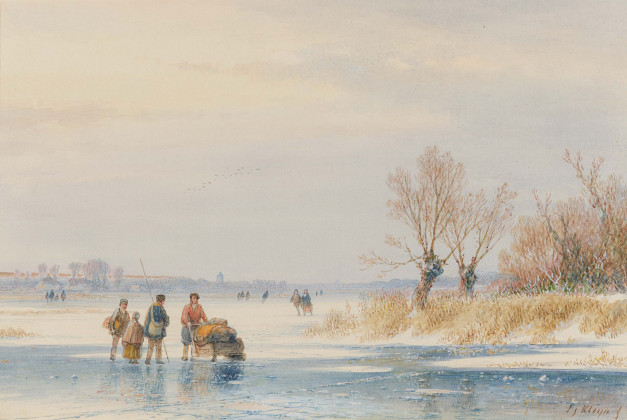 Dutch Winter Landscape with People on the Ice