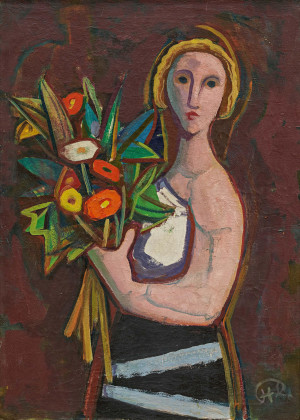 Frau mit Blumen