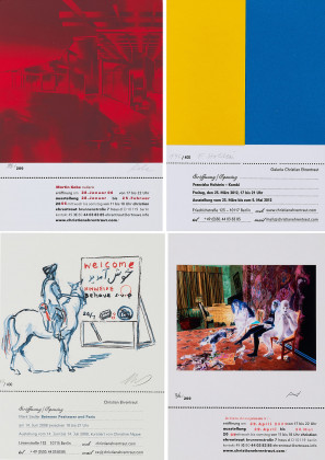 18 Einladungskarten zu Ausstellungen der Galerie Christian Ehrentraut