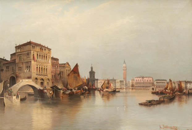 Venedig. Blick vom gegenüber liegenden Ufer zum Markusplatz